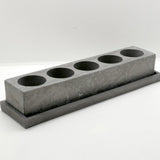Gray Concrete 5-Piece Tealight Candle Holder / Succulent Pot
