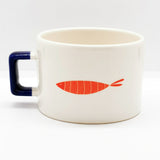 Orange Fish - Dark Blue U-Handled Mug with Orange Fish