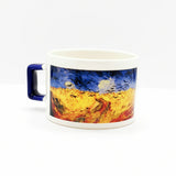 Wheat Field and Crows Navy Blue U-Handled Mug