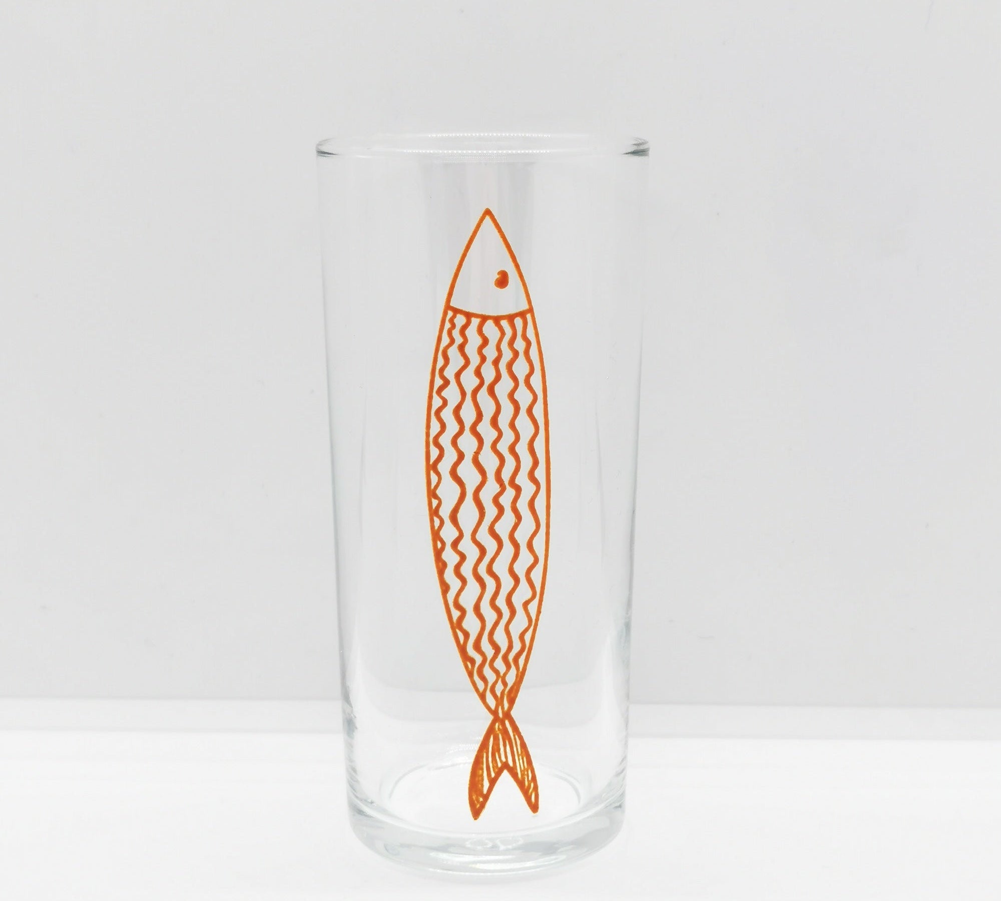 Orange Basic Fish / Turuncu Balık Baskılı Paşabahçe Rakı Kadehi