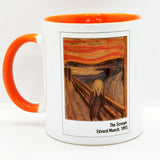 The Scream - Scream Painting Orange Glass with Handle