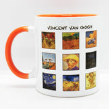 Vincent Van Gogh Paintings Orange Glass with Handle