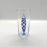 Blue Scaly Fish / Blue Fish Printed Paşabahçe Raki Glass