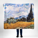 Wheat Field with Cypresses - Polar Tv Blanket