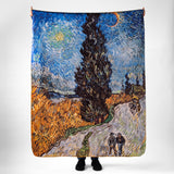 Road with Cypress and Star Polar TV Blanket