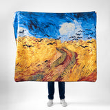 Wheat Field and Crows Polar TV Blanket