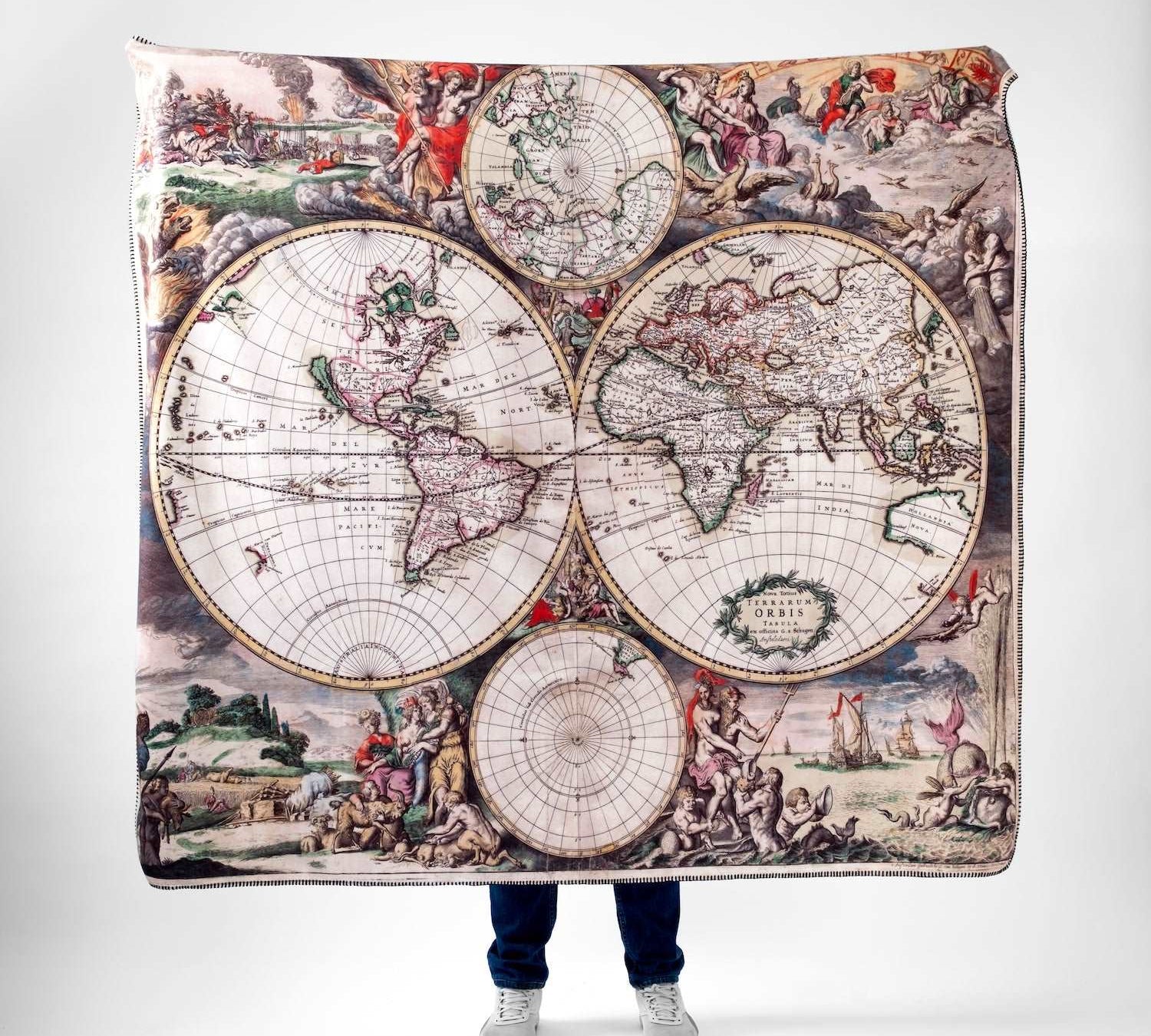 Antik Dünya Haritası Polar Tv Battaniyesi