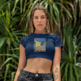 Café Terrace at Night Crop Tişört