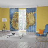 Two Cut Sunflower Background Curtain