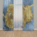 Two Cut Sunflower Background Curtain