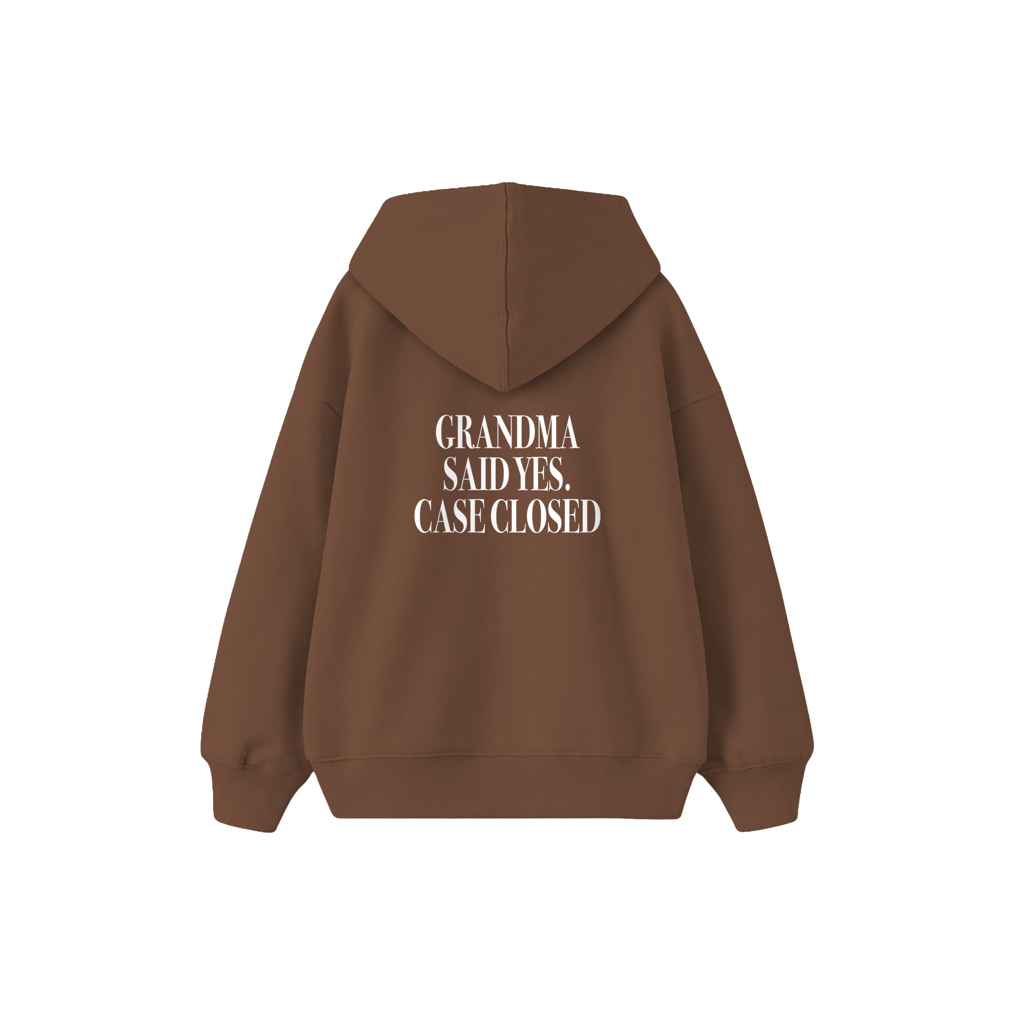 Grandma Said Yes Çocuk Hoodie — Kahverengi — arka görünüm