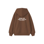 King Of The Couch Çocuk Hoodie — Kahverengi — arka görünüm