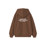 King Of The Couch Çocuk Hoodie — Kahverengi — arka görünüm
