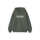 Brave Enough Çocuk Hoodie — Antrasit — ön görünüm