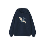 Blue pterodactyl gliding gently Çocuk Hoodie — Lacivert — ön görünüm