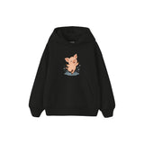 Piglet splashing in a tiny isolated puddle Çocuk Hoodie — Siyah — ön görünüm