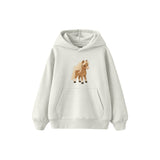 Pony with a loose flowing mane Çocuk Hoodie — Beyaz — ön görünüm