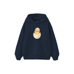 Chick peeking from an eggshell Çocuk Hoodie — Lacivert — ön görünüm