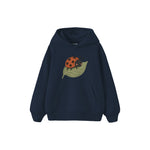 Ladybird resting on one leaf Çocuk Hoodie — Lacivert — ön görünüm