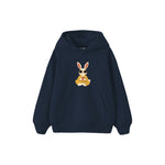 Slow Morning Bunny Çocuk Hoodie — Lacivert — ön görünüm