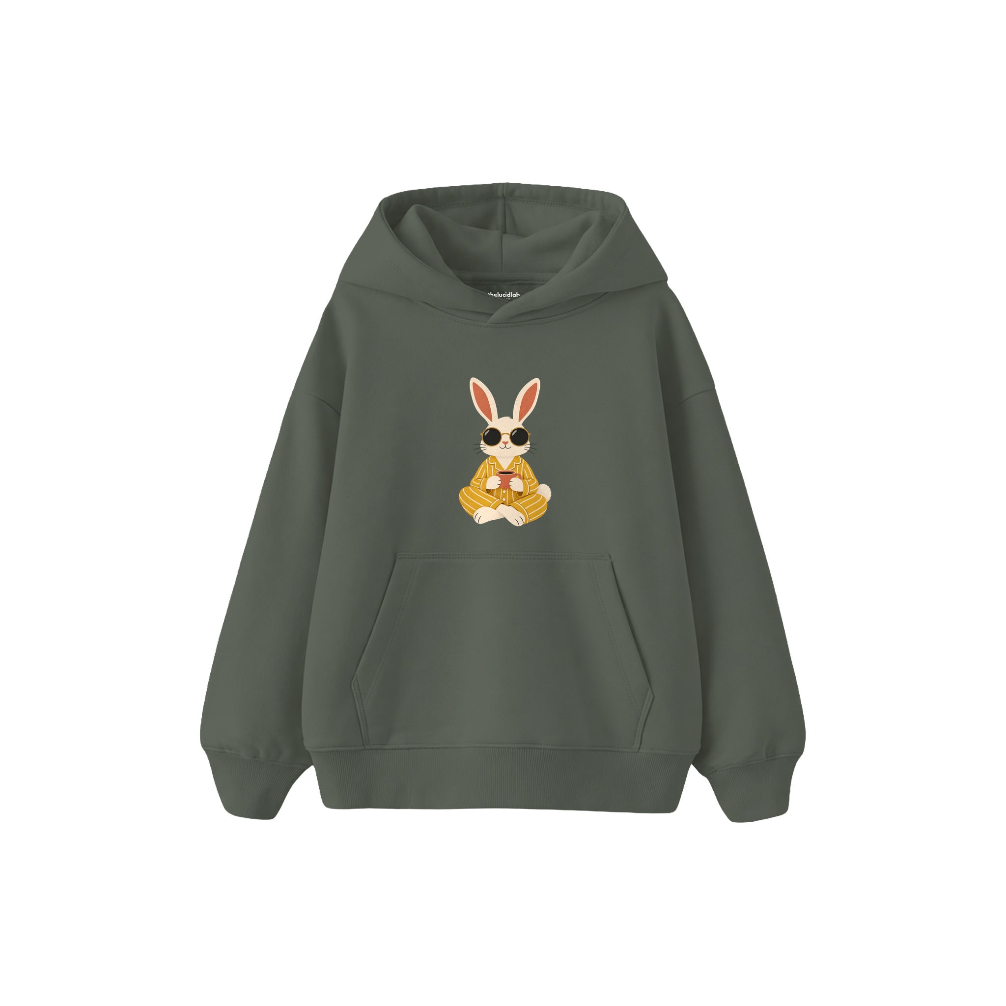 Slow Morning Bunny Çocuk Hoodie — Antrasit — ön görünüm