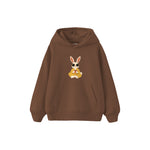 Slow Morning Bunny Çocuk Hoodie — Kahverengi — ön görünüm