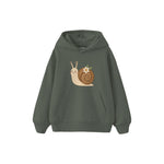 Snail with a tiny flower on shell Çocuk Hoodie — Antrasit — ön görünüm
