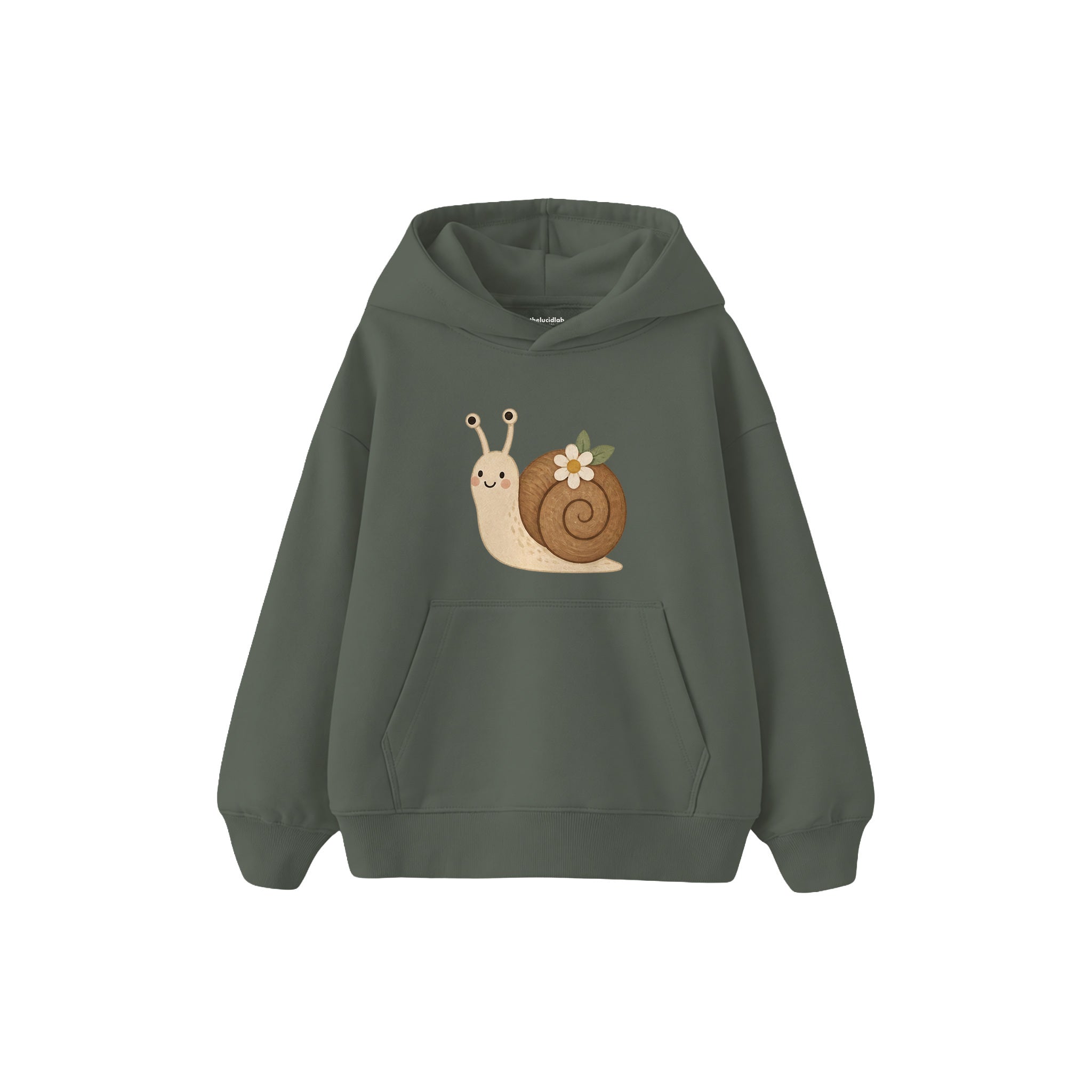 Snail with a tiny flower on shell Çocuk Hoodie — Antrasit — ön görünüm