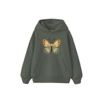 Butterfly with ochre and sage wings Çocuk Hoodie — Antrasit — ön görünüm
