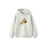 Caterpillar eating a berry Çocuk Hoodie — Beyaz — ön görünüm