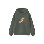 Caterpillar eating a berry Çocuk Hoodie — Antrasit — ön görünüm