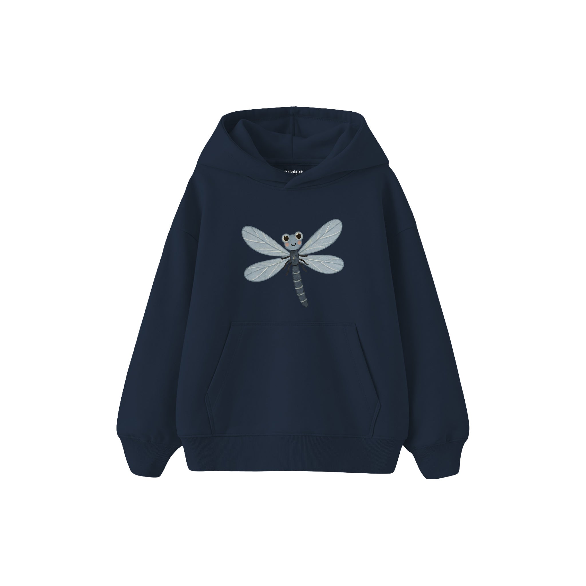 Dragonfly with muted blue wings Çocuk Hoodie — Lacivert — ön görünüm