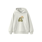 Frog holding one water lily Çocuk Hoodie — Beyaz — ön görünüm