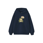 Frog holding one water lily Çocuk Hoodie — Lacivert — ön görünüm