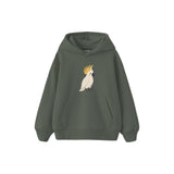 Cockatoo with a cheerful crest Çocuk Hoodie — Antrasit — ön görünüm