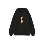 Giraffe in a blue scarf Çocuk Hoodie — Siyah — ön görünüm