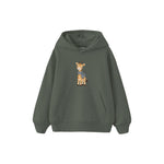 Giraffe in a blue scarf Çocuk Hoodie — Antrasit — ön görünüm