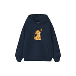 Lion cub and butterfly Çocuk Hoodie — Lacivert — ön görünüm