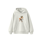 Fox on roller skates wearing a helmet Çocuk Hoodie — Beyaz — ön görünüm