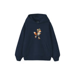 Fox on roller skates wearing a helmet Çocuk Hoodie — Lacivert — ön görünüm