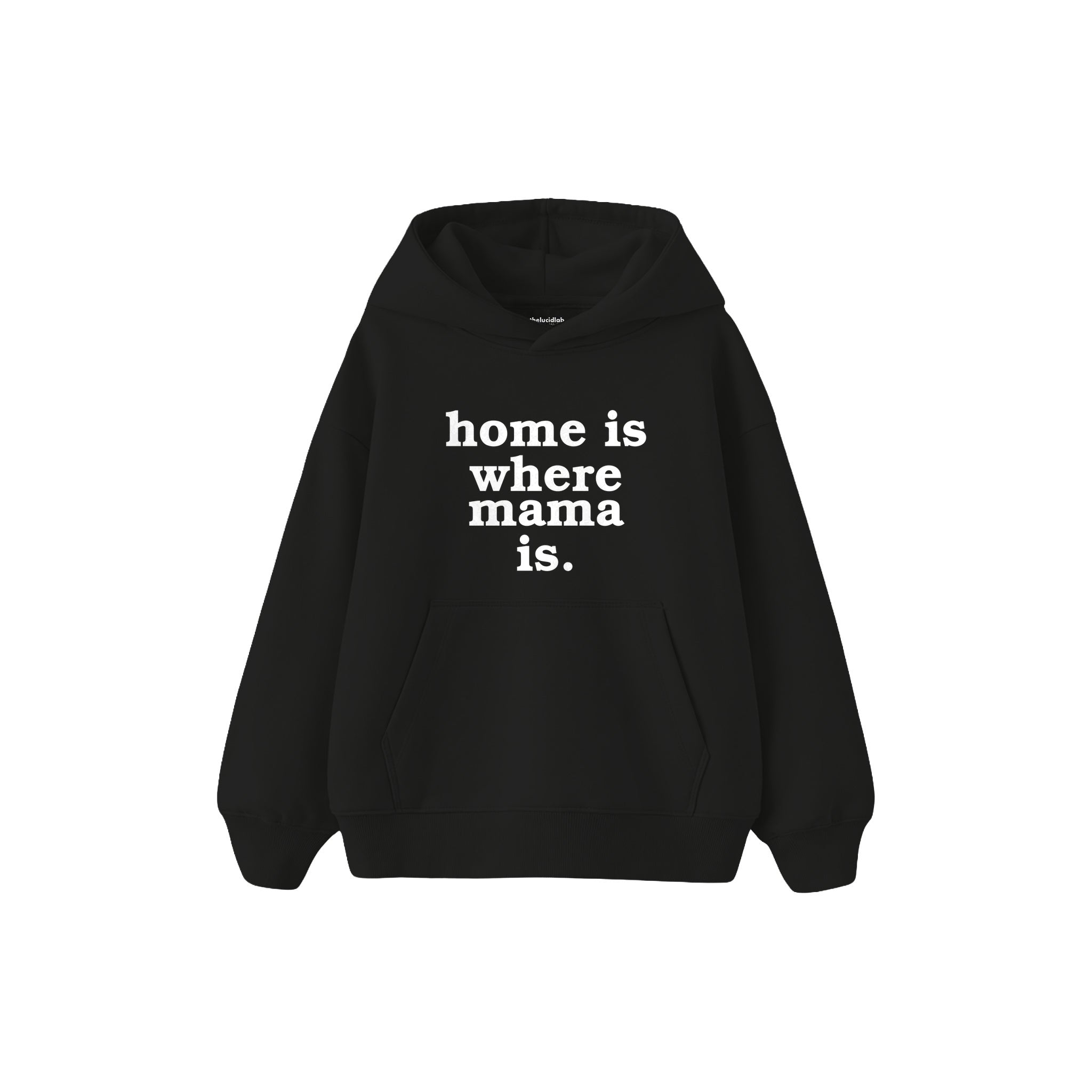 Home Is Where Mama Is Çocuk Hoodie — Siyah — ön görünüm