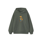 Giraffe playing a saxophone Çocuk Hoodie — Antrasit — ön görünüm