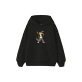 Crocodile holding a microphone like a rock singer Çocuk Hoodie — Siyah — ön görünüm