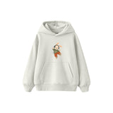 Rabbit dancing with headphones Çocuk Hoodie — Beyaz — ön görünüm