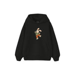 Rabbit dancing with headphones Çocuk Hoodie — Siyah — ön görünüm