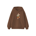 Rabbit dancing with headphones Çocuk Hoodie — Kahverengi — ön görünüm