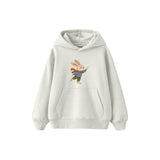 Rabbit flying a small paper plane Çocuk Hoodie — Beyaz — ön görünüm