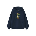 Crocodile gardener with a watering can Çocuk Hoodie — Lacivert — ön görünüm