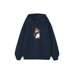 Penguin photographer with a tiny camera Çocuk Hoodie — Lacivert — ön görünüm