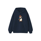 Penguin photographer with a tiny camera Çocuk Hoodie — Lacivert — ön görünüm